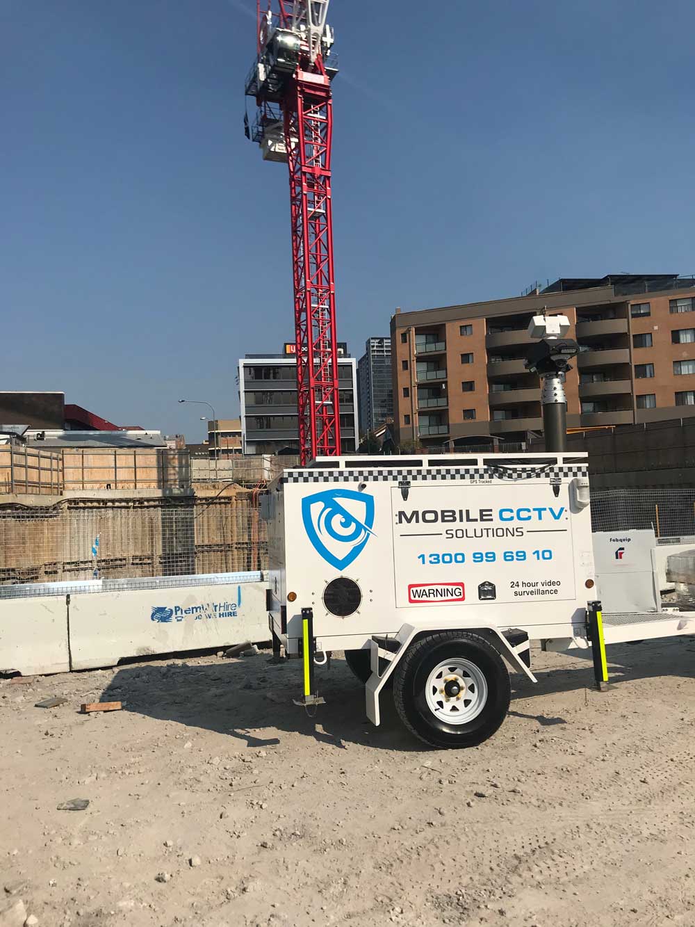 Construction site protected by a Mobile CCTV Solutions trailer